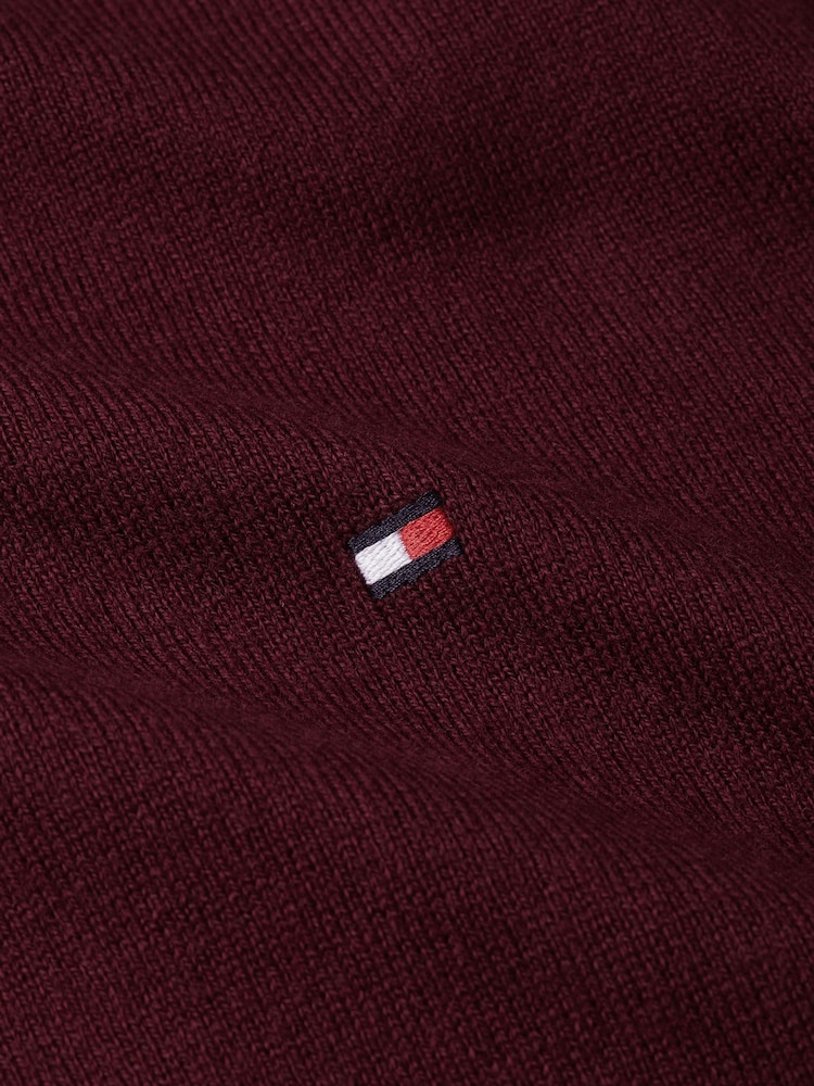 Tommy Hilfiger Burgundy Red Crew Neck Jumper With Cashmere - Image 6 of 6