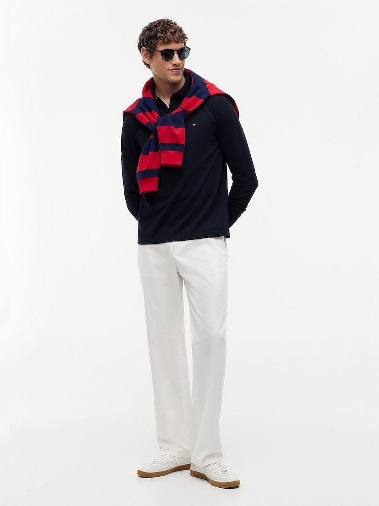 Tommy Hilfiger Sky Blue 1985 Regular Fit Long Sleeve Polo Shirt - Image 2 of 7 Tommy Hilfiger Sky Blue 1985 Regular Fit Long Sleeve Polo Shirt - Image 2 of 7