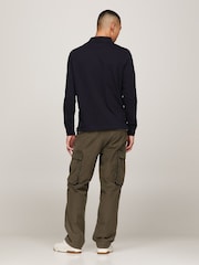 Tommy Hilfiger Sky Blue 1985 Regular Fit Long Sleeve Polo Shirt - Image 6 of 7