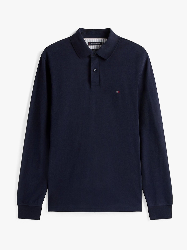 Tommy Hilfiger Sky Blue 1985 Regular Fit Long Sleeve Polo Shirt - Image 7 of 7 Tommy Hilfiger Sky Blue 1985 Regular Fit Long Sleeve Polo Shirt - Image 7 of 7
