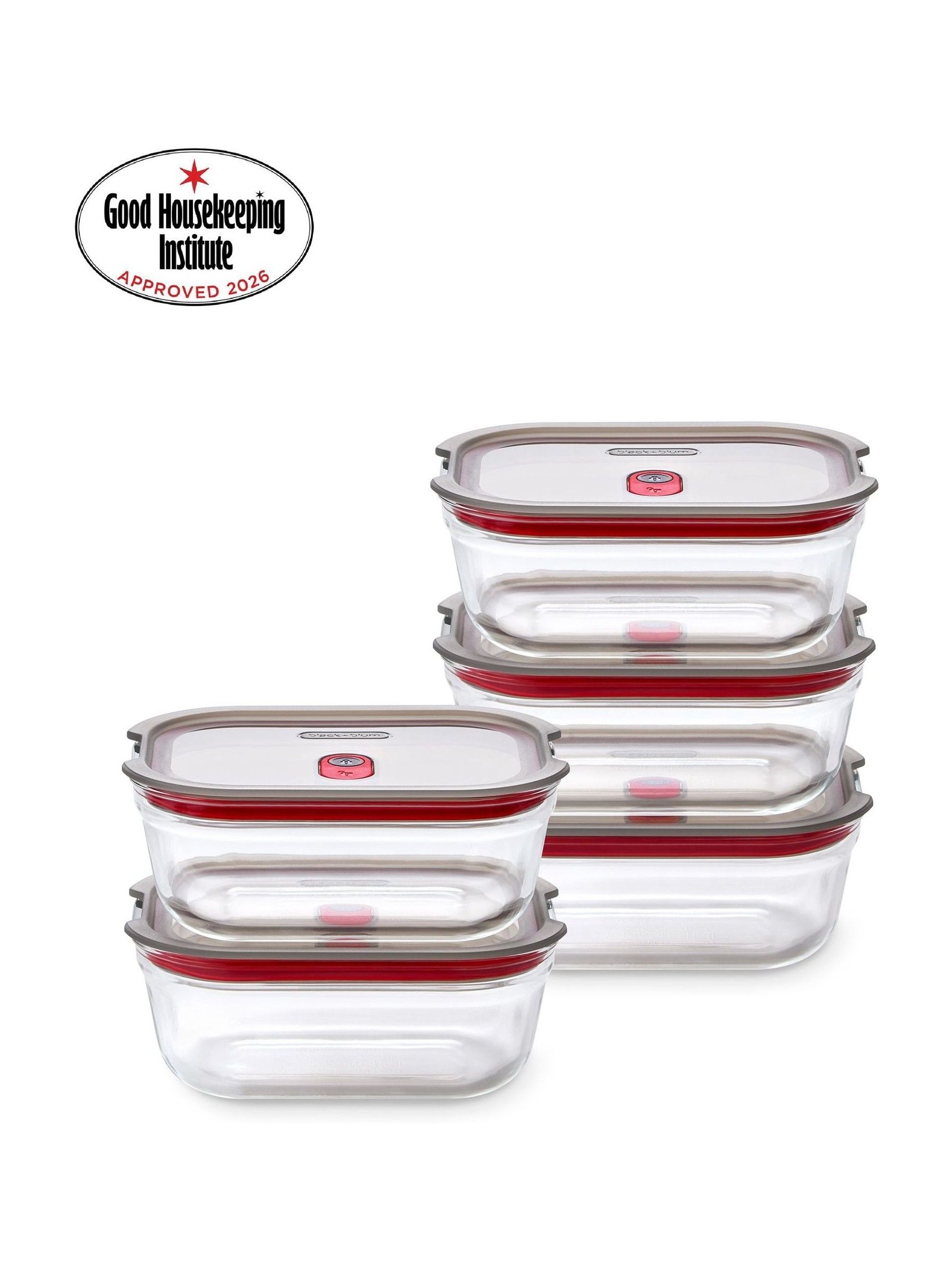 Black+Blum Black + Blum Glass Food Box S - 600Ml - Set Of 5, Clear - Image 5