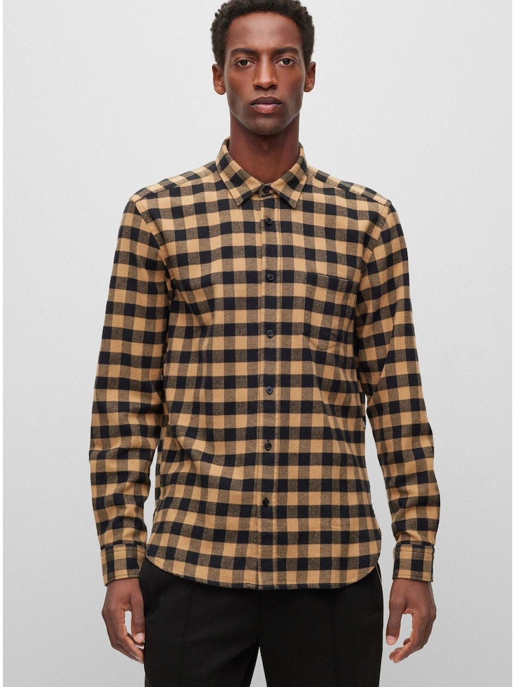 BOSS Natural Brushed Cotton Flannel Patterned Shirt - Image 1 of 1