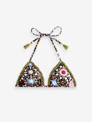 Never Fully Dressed Black Tile Print Triangle Bikini Top - Image 6 of 6