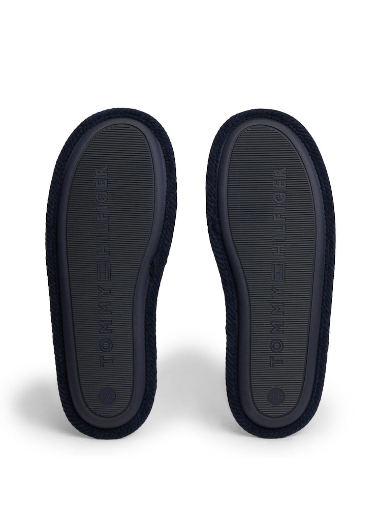 Tommy Hilfiger Blue Flag Embroidery Corduroy Slippers - Image 6 of 6