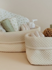 Little Dutch Pure Soft White Knitted Large Storage Basket - Image 1 of 2