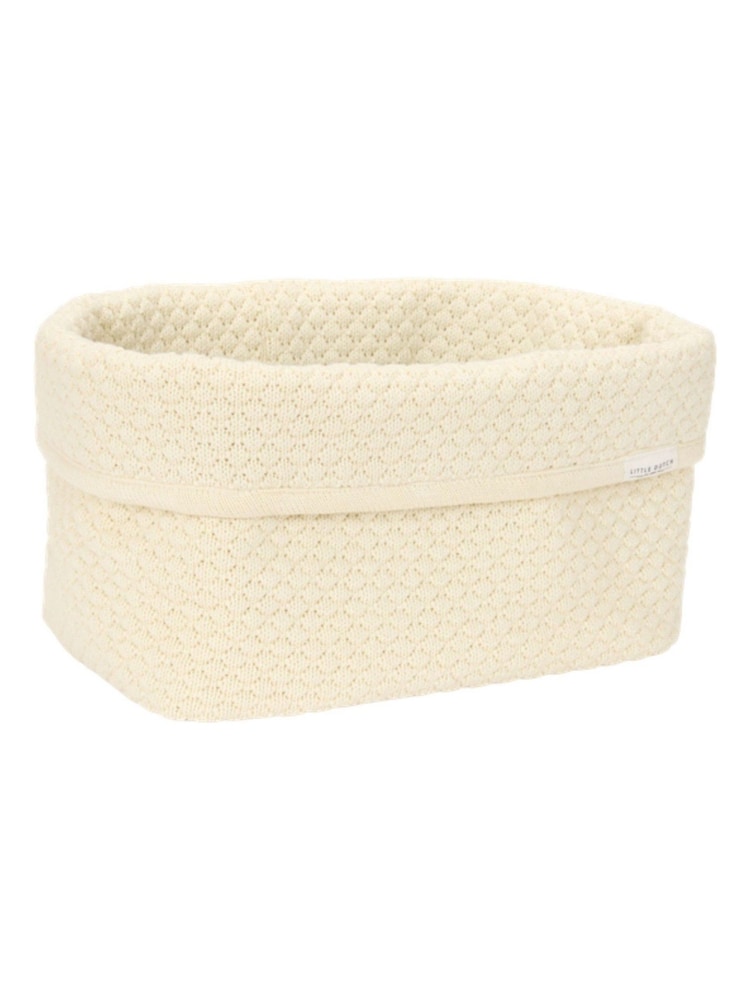 Little Dutch Pure Soft White Knitted Large Storage Basket - Image 2 of 2