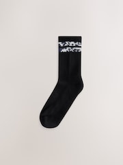Grey Animal Stripe Cushion Sole Ribbed Sport Ankle With Arch Support Socks 3 Pack - Image 4 of 6