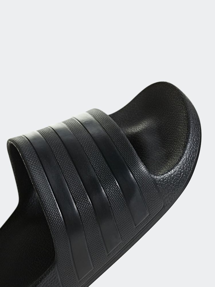 adidas Black Sportswear Adilette Aqua Slides - Image 8 of 10