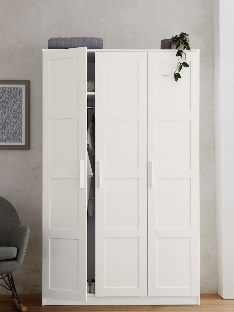 White Flynn Triple Wardrobe - Image 1 of 9