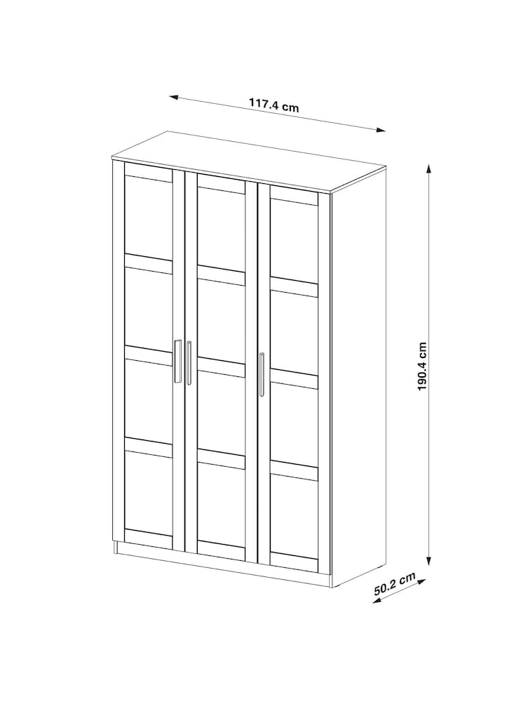 White Flynn Triple Wardrobe - Image 9 of 9