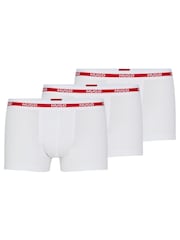 HUGO White Logo Waistband Trunks 3 Pack - Image 1 of 9