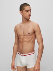 HUGO White Logo Waistband Trunks 3 Pack - Image 2 of 9