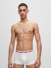 HUGO White Logo Waistband Trunks 3 Pack - Image 4 of 9