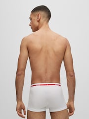 HUGO White Logo Waistband Trunks 3 Pack - Image 5 of 9
