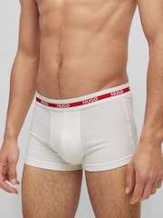 HUGO White Logo Waistband Trunks 3 Pack - Image 6 of 9