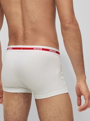 HUGO White Logo Waistband Trunks 3 Pack - Image 7 of 9