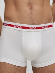 HUGO White Logo Waistband Trunks 3 Pack - Image 8 of 9