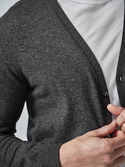Charcoal Grey Regular Cotton Rich Cardigan - Image 5 of 5