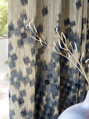 French Connection Blue Eyelet Westbury Cotton Fully Lined Curtains - Image 2 of 5