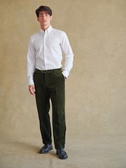 Barbour® Green 100% Cotton Corduroy Slim Fit Suit Trousers - Image 1 of 16