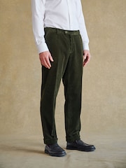 Barbour® Green 100% Cotton Corduroy Slim Fit Suit Trousers - Image 3 of 16