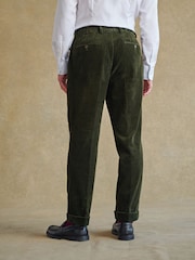 Barbour® Green 100% Cotton Corduroy Slim Fit Suit Trousers - Image 4 of 16
