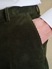 Barbour® Green 100% Cotton Corduroy Slim Fit Suit Trousers - Image 6 of 16