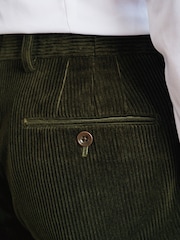 Barbour® Green 100% Cotton Corduroy Slim Fit Suit Trousers - Image 7 of 16