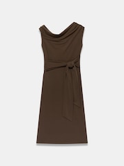 Mint Velvet Brown Tie Detail Midi Dress - Image 7 of 8