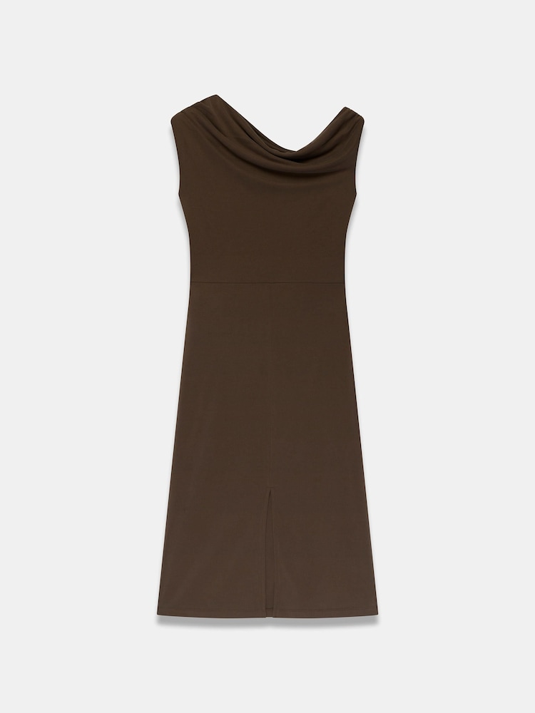 Mint Velvet Brown Tie Detail Midi Dress - Image 8 of 8