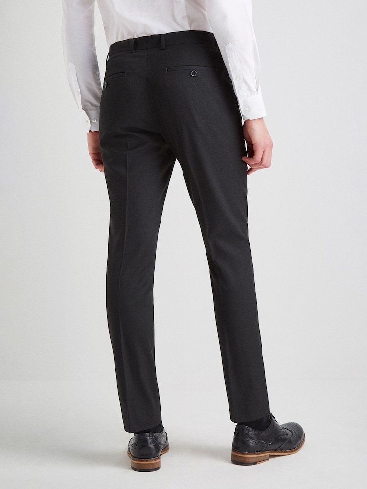 MOSS Charcoal Grey Slim Stretch Suit: Trousers - Image 2 of 4