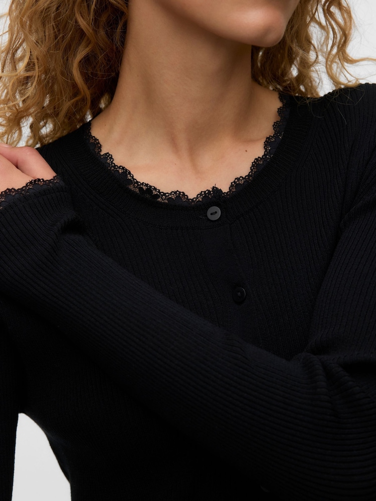 VERO MODA Lace Long Sleeve Round Neck Cardigan - Изображение 2 5