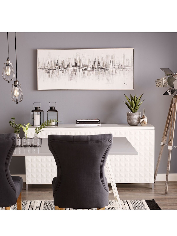 Art For The Home Grey New York Reflections Canvas - Image 1 of 1