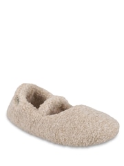 Totes Natural Borg Mary Jane Ballet Slippers - Image 3 of 5