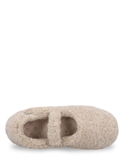 Totes Natural Borg Mary Jane Ballet Slippers - Image 4 of 5