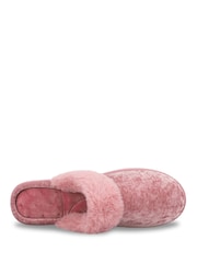 Totes Pink Sparkle Heeled Mule Slippers - Image 4 of 5