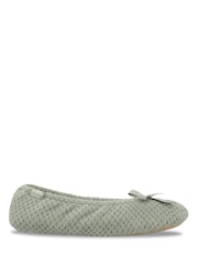 Totes Green Popcorn Terry Ballet Slippers with Cushioned Comfort - Image 2 of 5