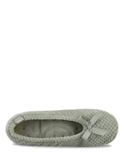 Totes Green Popcorn Terry Ballet Slippers with Cushioned Comfort - Image 4 of 5