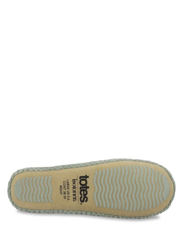 Totes Green Popcorn Terry Ballet Slippers with Cushioned Comfort - Image 5 of 5 Totes Green Popcorn Terry Ballet Slippers with Cushioned Comfort - Image 5 of 5