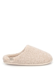 Natural - Totes Borg Swept Back Mule Slippers - Larawan 2 ng 5