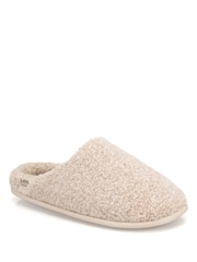 Natural - Totes Borg Swept Back Mule Slippers - Larawan 3 ng 5