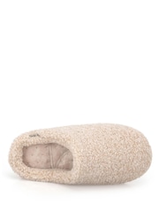 Natural - Totes Borg Swept Back Mule Slippers - Larawan 4 ng 5