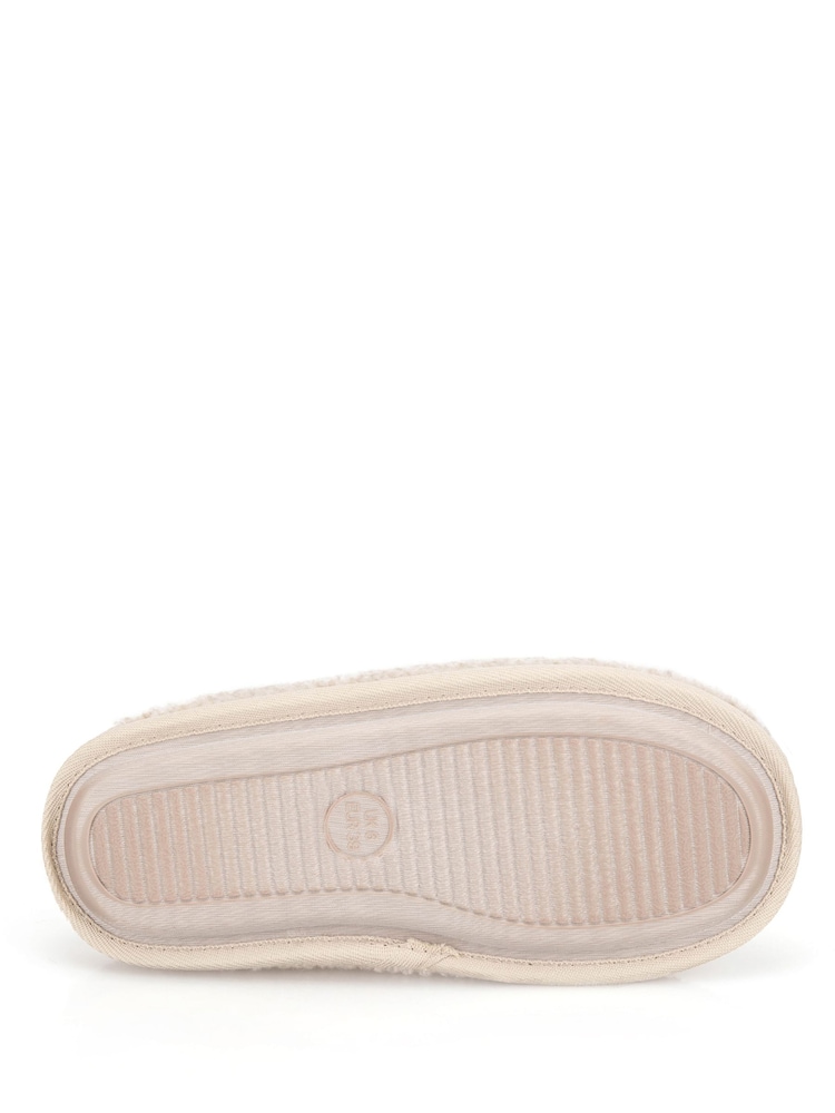 Natural - Totes Borg Swept Back Mule Slippers - Larawan 5 ng 5