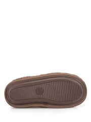 Brown - Totes Borg Swept Back Mule Slippers - Larawan 4 ng 5