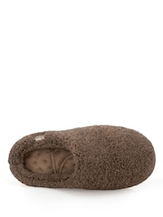 Brown - Totes Borg Swept Back Mule Slippers - Larawan 5 ng 5