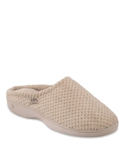 Totes Brown Isotoner Popcorn Terry Mules Slippers - Image 3 of 5