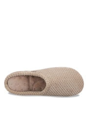 Totes Brown Isotoner Popcorn Terry Mules Slippers - Image 4 of 5
