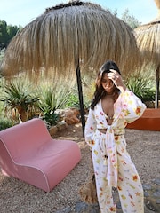 Never Fully Dressed Ecru Linen Blend Ibiza Beach Trousers - Image 1 of 7