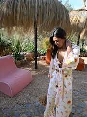 Never Fully Dressed Ecru Linen Blend Ibiza Beach Trousers - Image 3 of 7