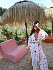Never Fully Dressed Ecru Linen Blend Ibiza Beach Wrap Top - Image 3 of 8